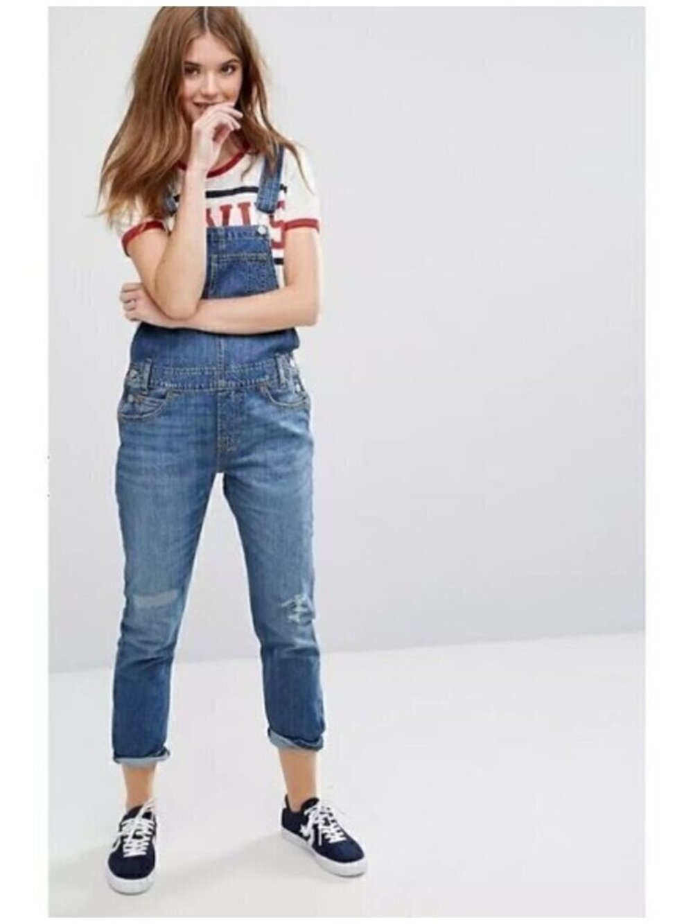 Levi’s Heritage Straight Leg Medium Wash Overalls - Small
